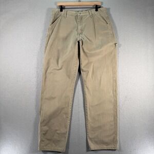 Wrangler Carpenter Pants Mens‎ 34x34 Brown Straight Leg Utility Workwear 94OROBH